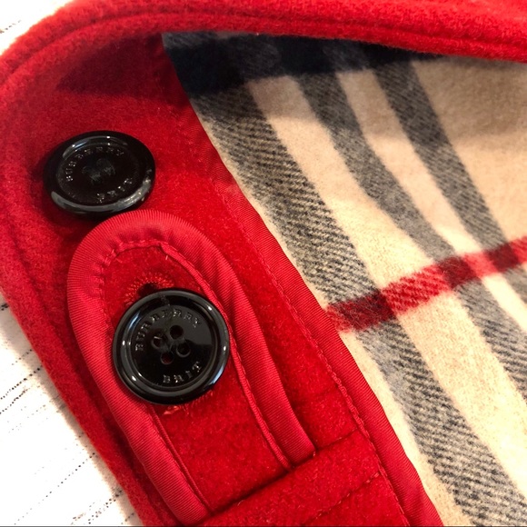 Burberry Brit Wool Duffle Coat- Red Size US 2 - Picture 7 of 8